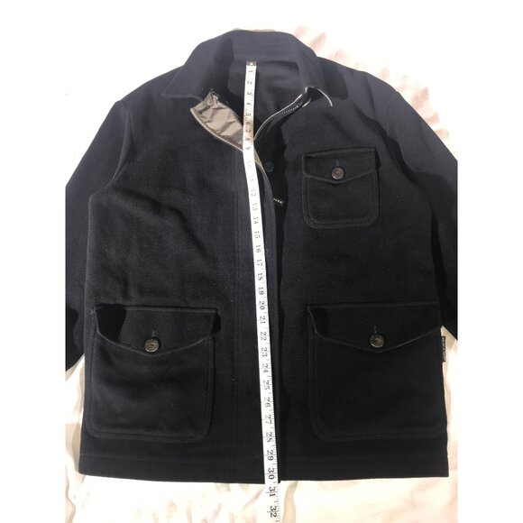 Krizia Jeans Women's Black Wool Blend Zip and Button Chore Jacket Blazer Coat - Picture 5 of 8